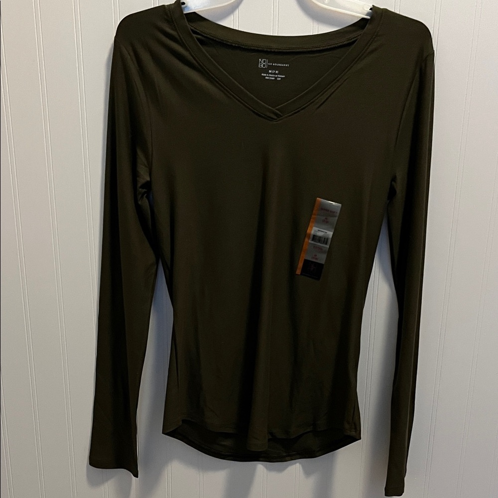 No Boundaries Dark Olive Long Sleeve Top